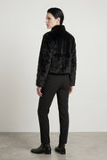 Black Black Buckle Strap Cropped Faux Fur Jacket - Cropped jackets - Photo 2