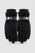 Touchscreen Winter Gloves in Black (Black Knit) — studio front