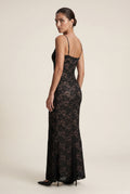 Black Black Lace Bodycon Maxi Dress with Spaghetti Straps - Photo 2