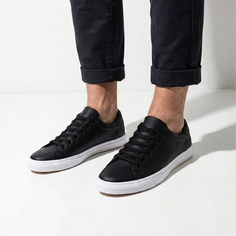 Black Black Minimalist Low-top Lace-up Sneakers - Photo 2