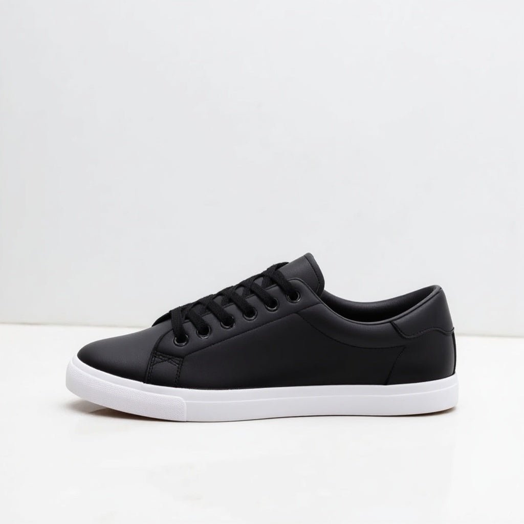 Black Black Minimalist Low-top Lace-up Sneakers - Photo 6