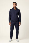 Black Black Zip-up Slim Tapered Track Suit Set - Men's suits - Photo 1