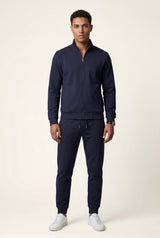 Black Black Zip-up Slim Tapered Track Suit Set - Men's suits - Photo 1