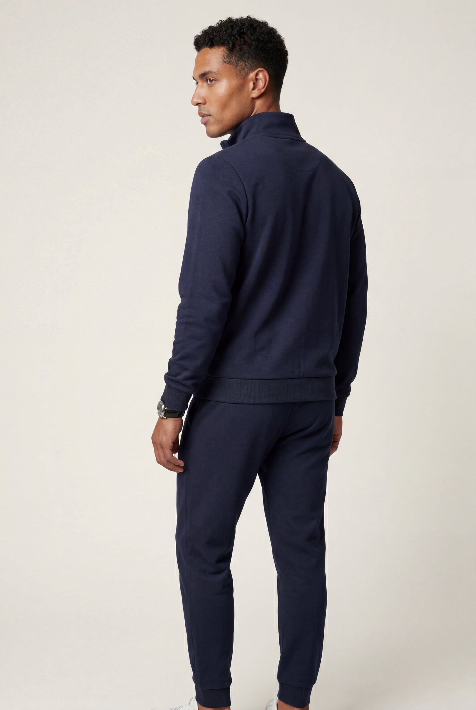 Black Black Zip-up Slim Tapered Track Suit Set - Men's suits - Photo 2