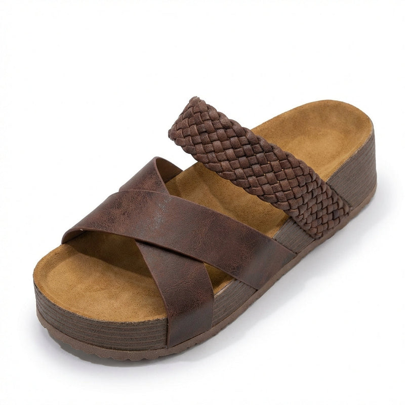 Braided Criss Cross Platform Slide Sandals - Platform sandals - Photo 3