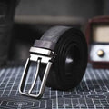 Black Brushed Silver Buckle Classic Dress Belt - Dress belts - Photo 5