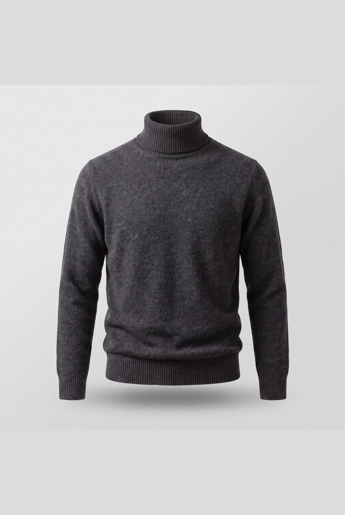 Cashmere Turtleneck Sweater in Black — front view