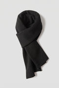 Cashmere Wrap Scarf in Black — studio front