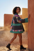 Black Charcoal Colorblock Quilted Kimono Jacket - Mid-length jackets - Photo 4