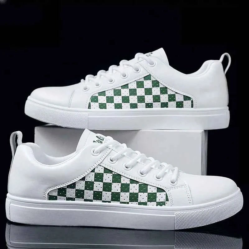 Checkered Panel Low-top Lace-up Sneakers - Photo 6