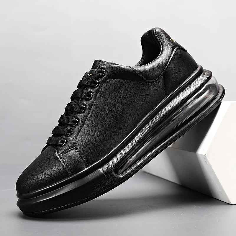 Black Chunky Air-cushion Low Top Platform Sneakers - Low top sneakers - Photo 3
