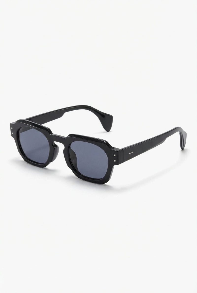 Black Chunky Angular 90s-style Square Sunglasses - Photo 1