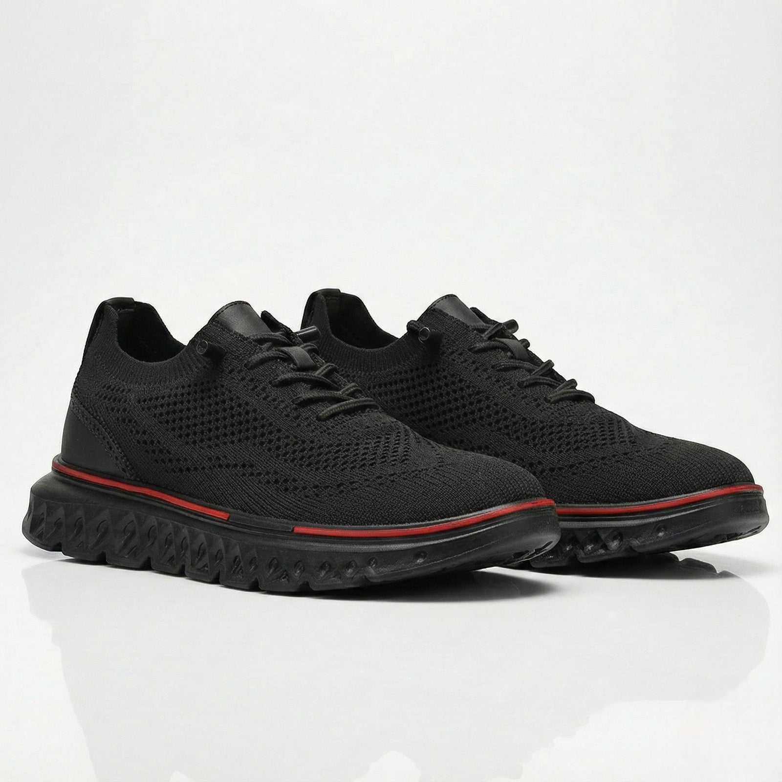 Black Chunky Sole Lace-up Low-top Sneakers - Photo 7
