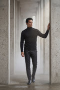 Black Classic Slim Fit Turtleneck Sweater - Photo 10