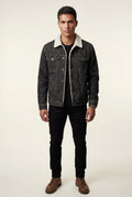 Black Collar Classic Trucker Jacket with Full Lining - Denim jacket - Photo 1