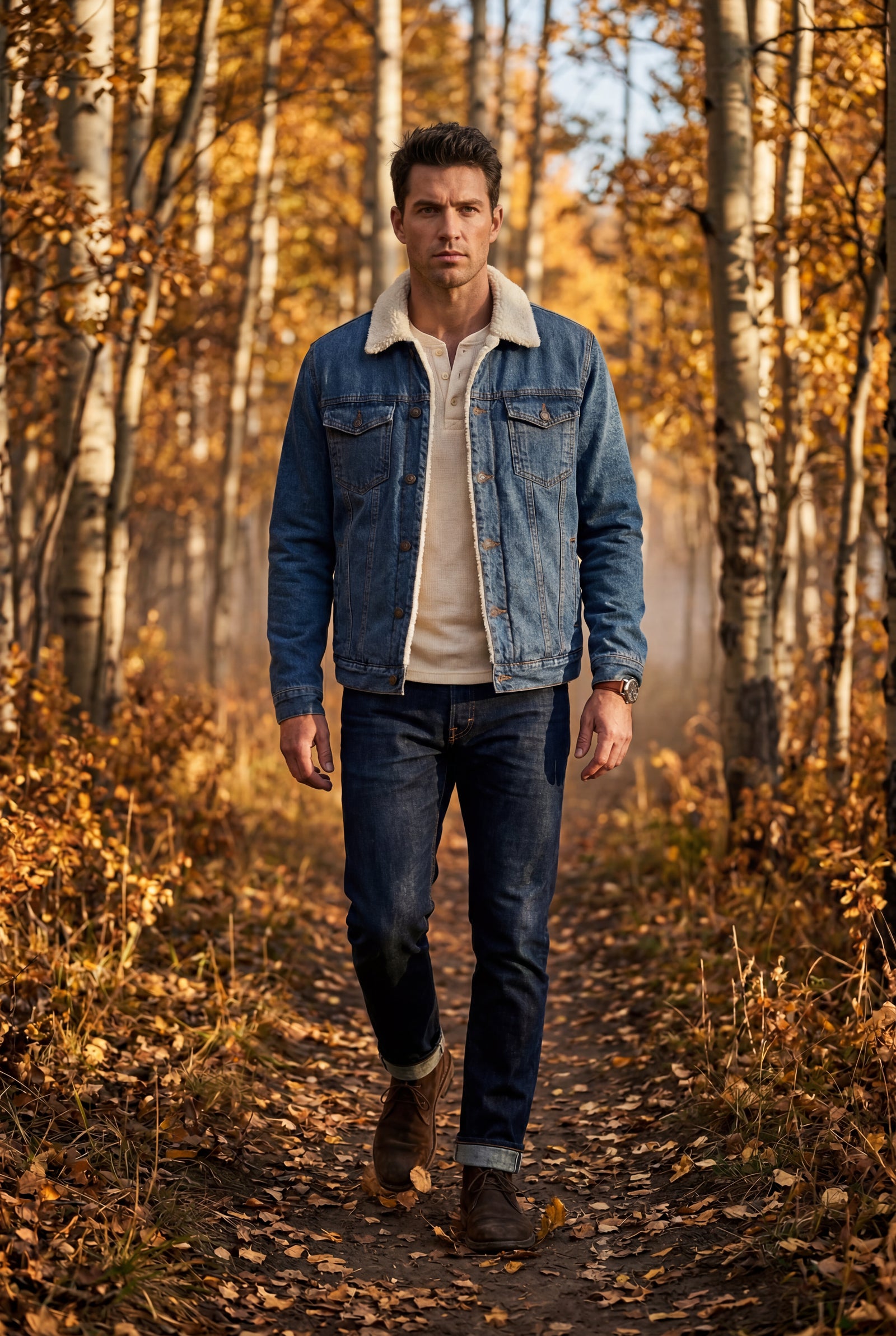 Denim Blue Collar Classic Trucker Jacket with Full Lining - Denim jacket - Photo 9