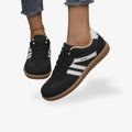 Black Color-block Panel Retro Lace up Sneakers - Photo 5