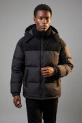 Black Colorblock Panel Hooded Puffer Jacket - Hooded jackets - Photo 5
