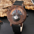 Black Compass Detail Wooden Analog Watch with Strap - Analog watches - Photo 4