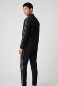 Black Contrast Side Stripe Track Jacket and Jogger Set - Sports set - Photo 2