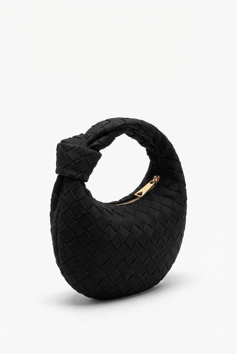 Black Crescent Mini Bag with Knotted Handle - Mini bags - Photo 1
