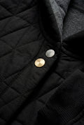 Black Diamond Quilted Hooded Puffer Vest with Snap Buttons - Puffer vests - Photo 4