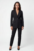 Black Fitted Single-breasted Blazer with Classic Lapel - Blazers - Photo 24