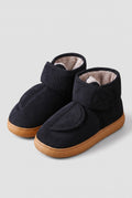 Fleece-Lined Ankle Slippers in Black — Stilenza main image