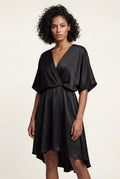 Black Flutter Sleeve Ruffle Hem Mini Dress - Photo 7
