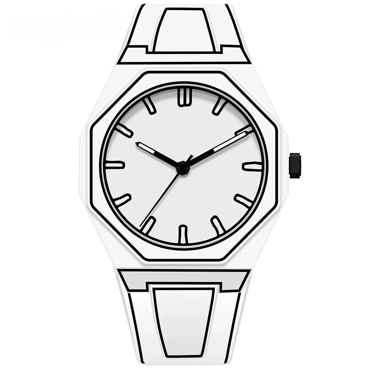 Geometric Dial Silicone Strap Analog Watch - Watches - Photo 8