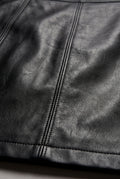 Black High-waisted Black A-line Pleather Mini Skirt - Photo 3