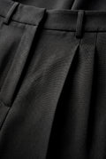Black High-waisted Tailored Wide-leg Trousers with Pleats - Wide leg trousers - Photo 5