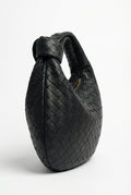 Black Hobo Tote Bag with Knotted Handle - Tote bags - Photo 1