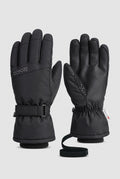 Insulated Gloves with Adjustable Strap in Black — studio front