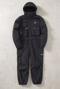 Insulated One-Piece Ski Suit in Black — studio front