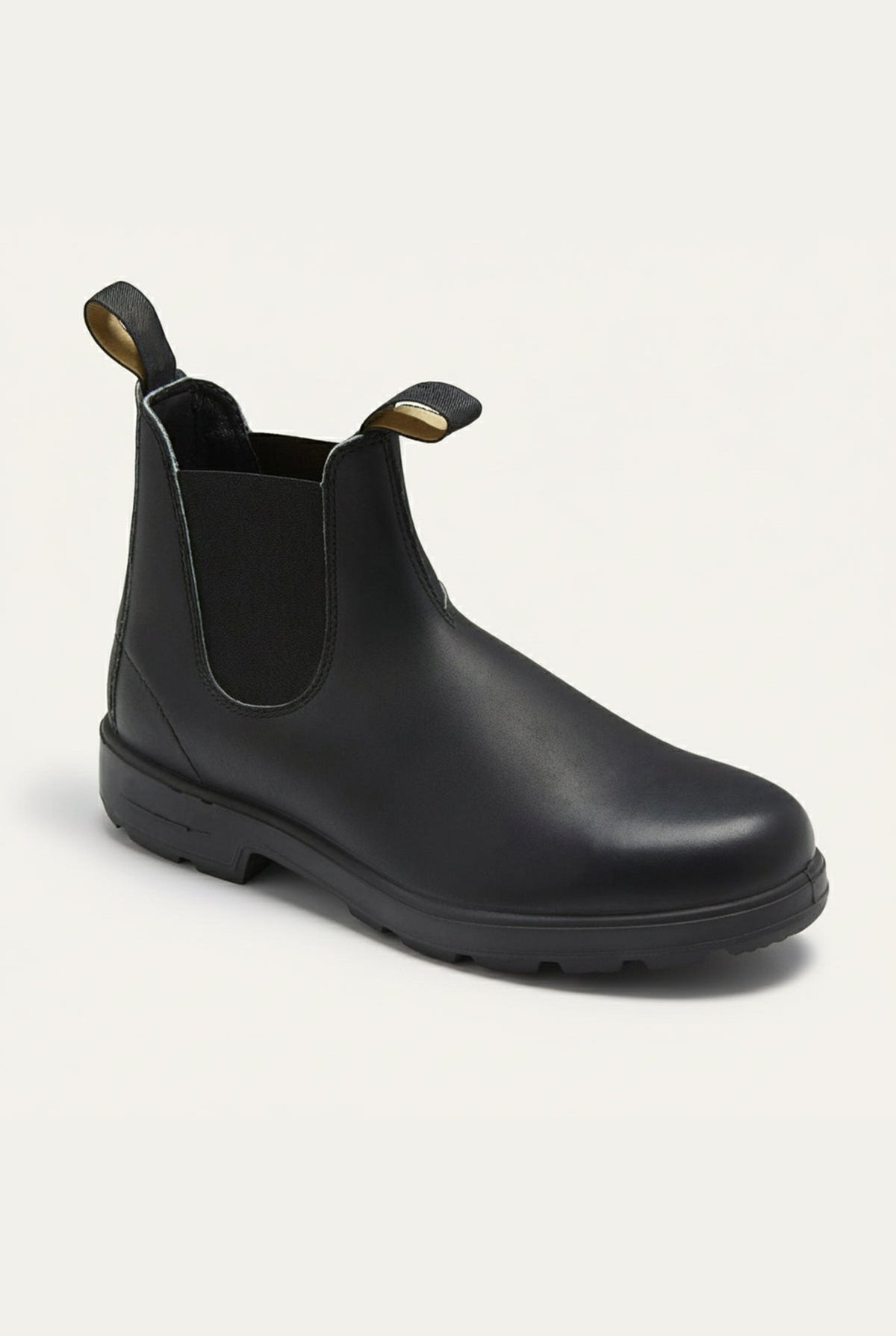 Leather Chelsea Boots in Black — front view
