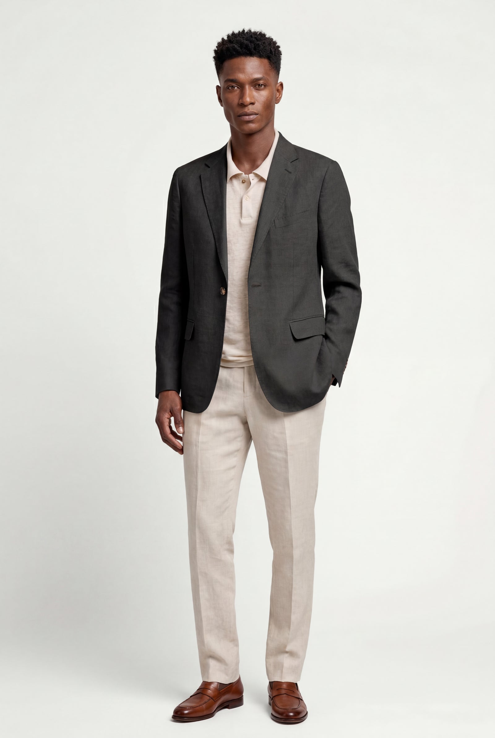 Black Lightweight Tailored Single-breasted Casual Blazer - Casual blazers - Photo 3
