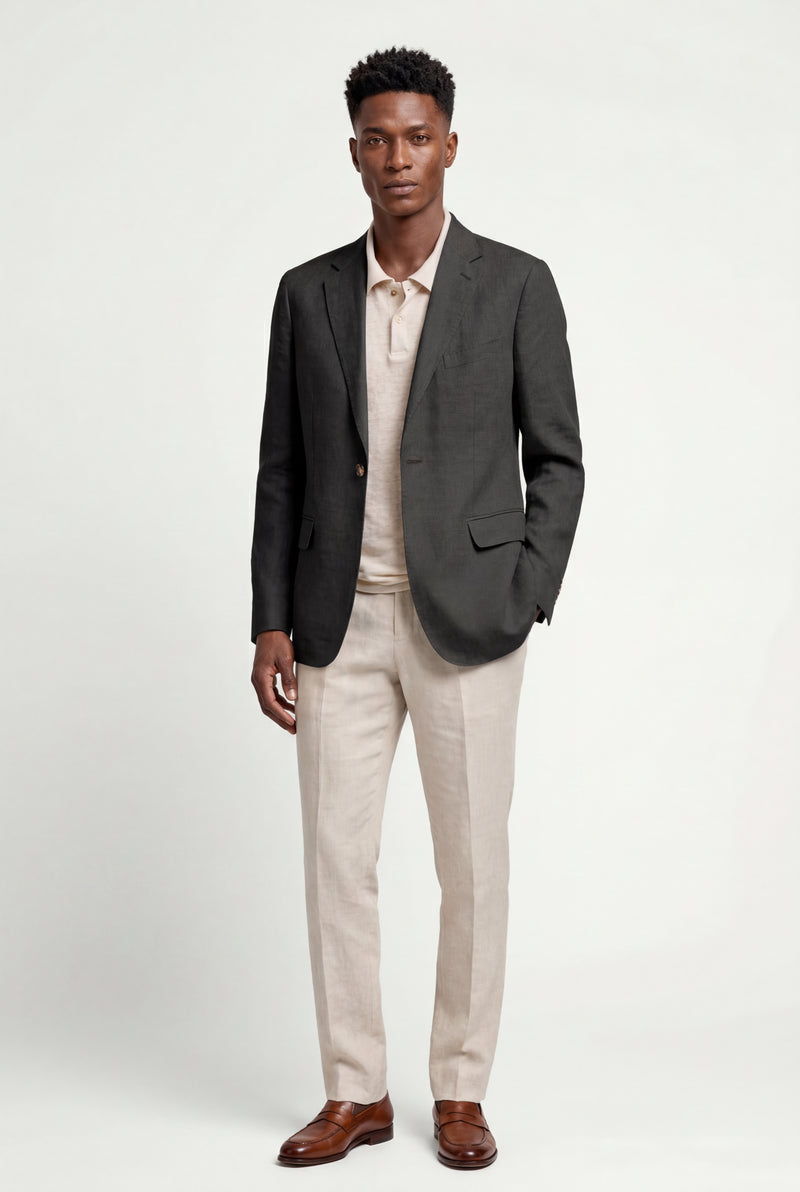 Black Lightweight Tailored Single-breasted Casual Blazer - Casual blazers - Photo 3
