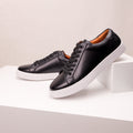 Black Low Top Minimalist Sneakers with Padded Collar - Low top sneakers - Photo 10