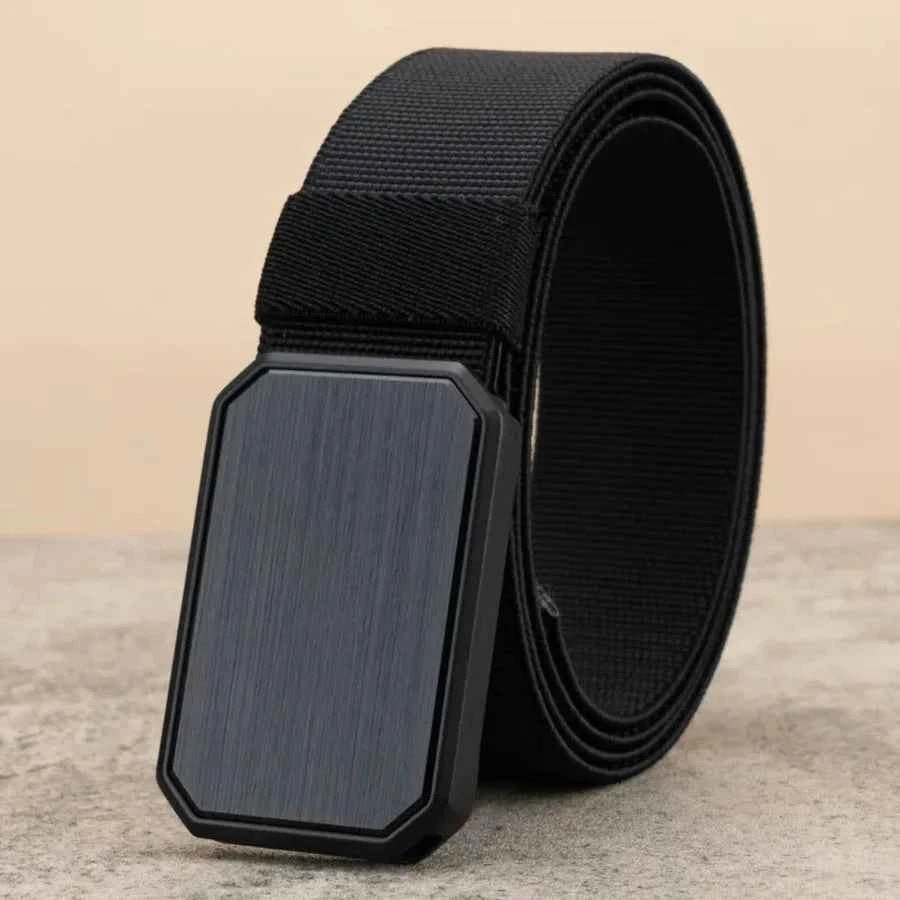 Black Magnetic Buckle Adjustable Web Belt Minimalist Design - Belts - Photo 4