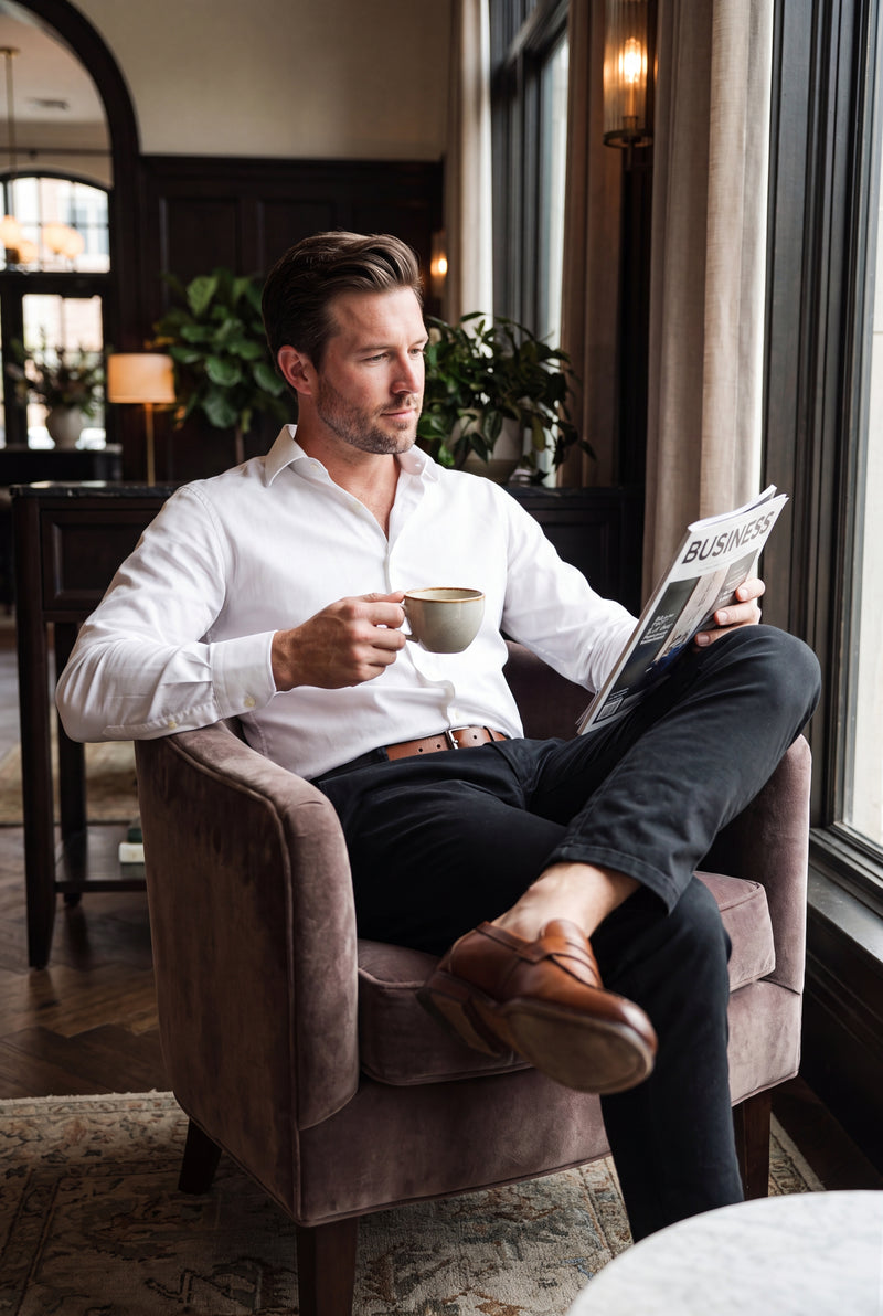 Men Chino Slim Fit in Black — secondary lifestyle