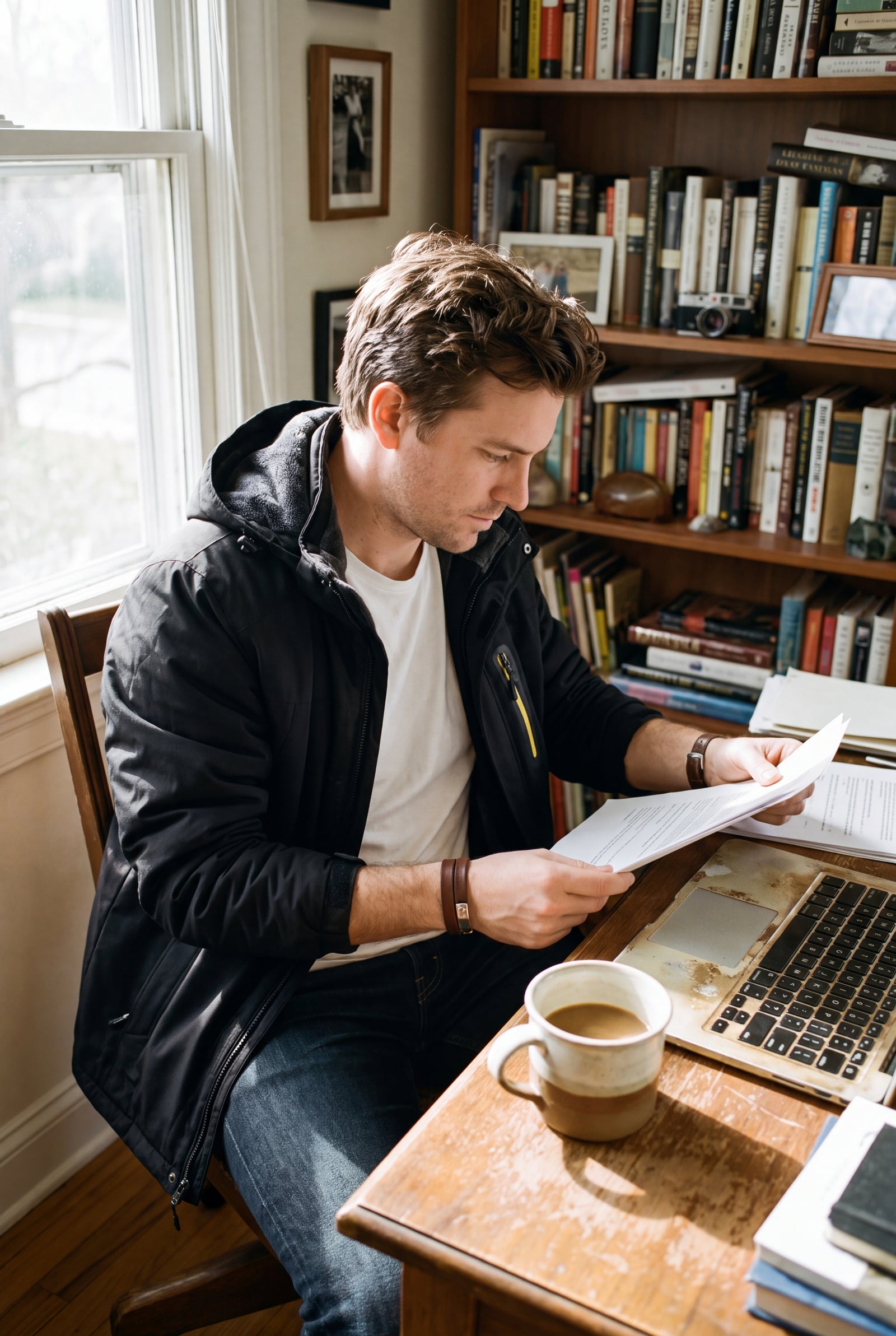 Men's Jacket Oversized Fleece in Black — home office