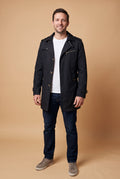 Men's Jacket Streamlined Fit in Black — studio full body