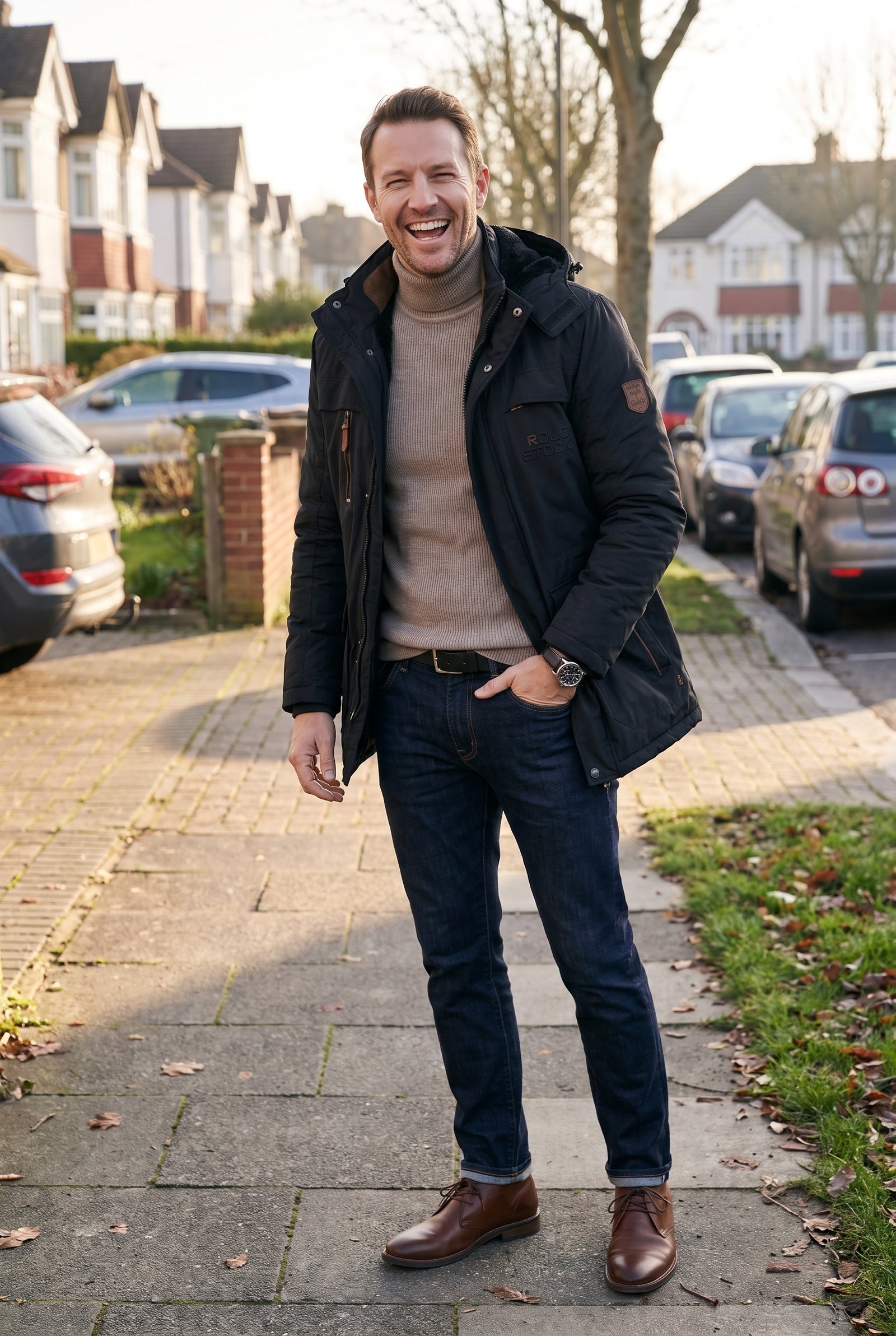 Men's Parka Thick Hooded in Black — ugc candid