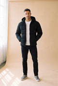 Men's Puffer Jacket Hooded Insulated in Black — puffer jacket studio