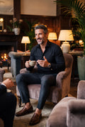 Men's Shirt Slim Fit in Black — lifestyle shot