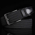Black Men's Braided Stretch Belt with Trim and Buckle - Belts - Photo 5
