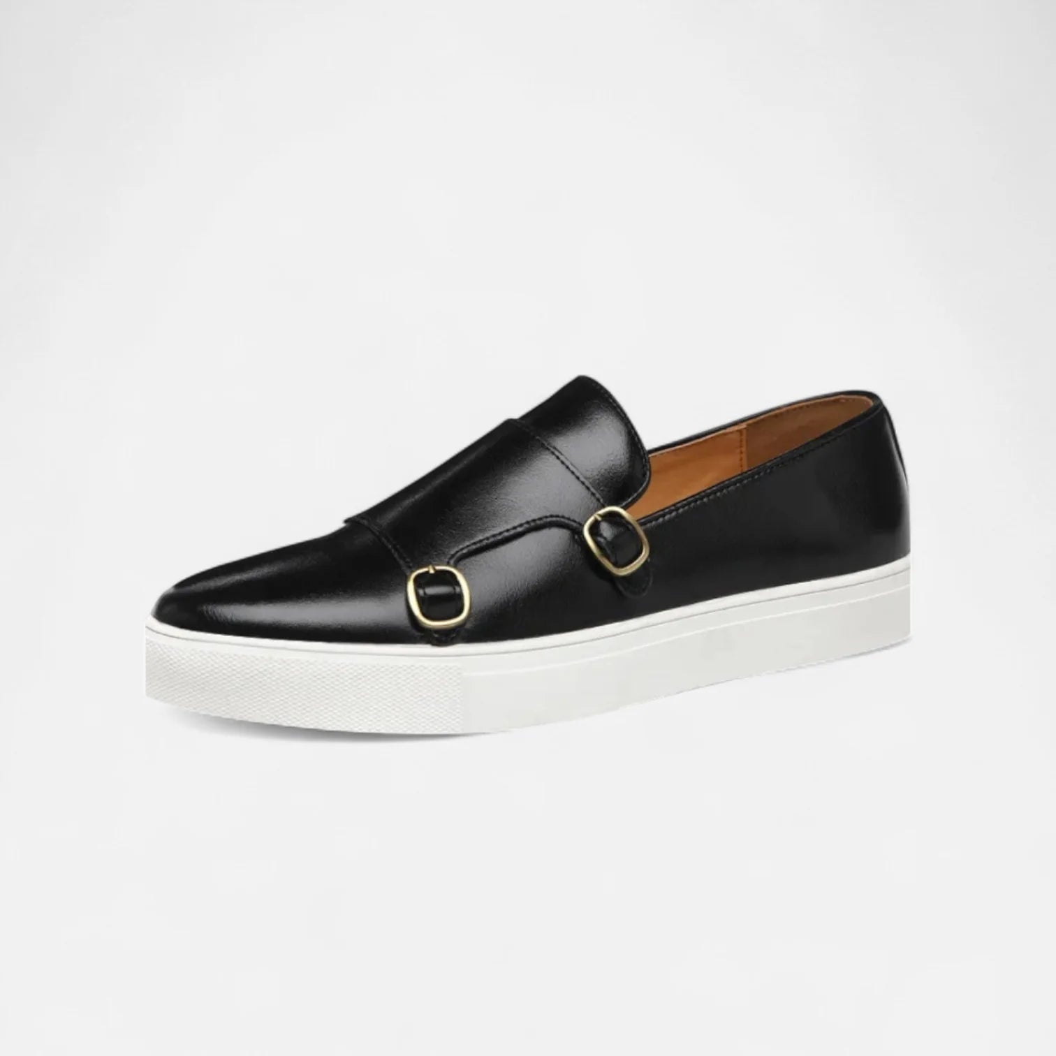 Men's Double Buckle Platform Loafers with Chunky Sole - Photo 2