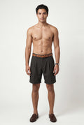 Black Men's Pleated Front Tailored Above-Knee Shorts - Casual shorts - Photo 18