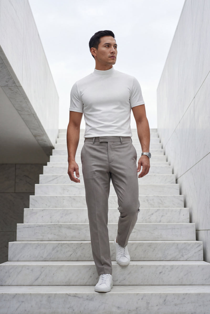 White Men's Regular Fit Crew Neck Short Sleeve T-Shirt - Crew neck t-shirts - Photo 5